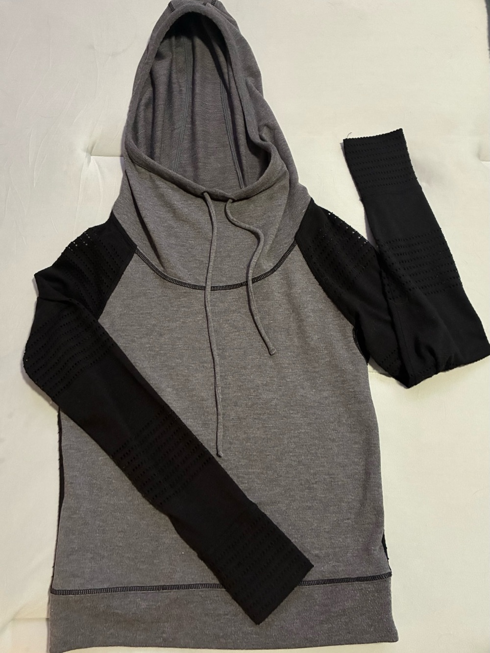 Athleta Gray and Black Hooded Sweatshirt